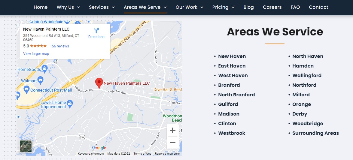 location page for local seo example